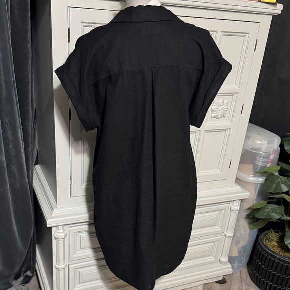 Elegant Calvin Klein Black Shirt Dress Size 12 - Picture 7 of 11